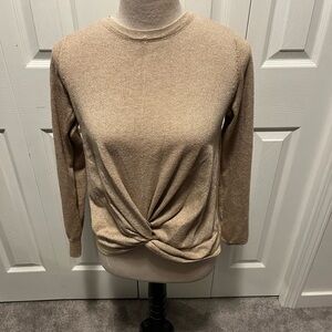Molly Braken size S Women's Tan Knotted Top
